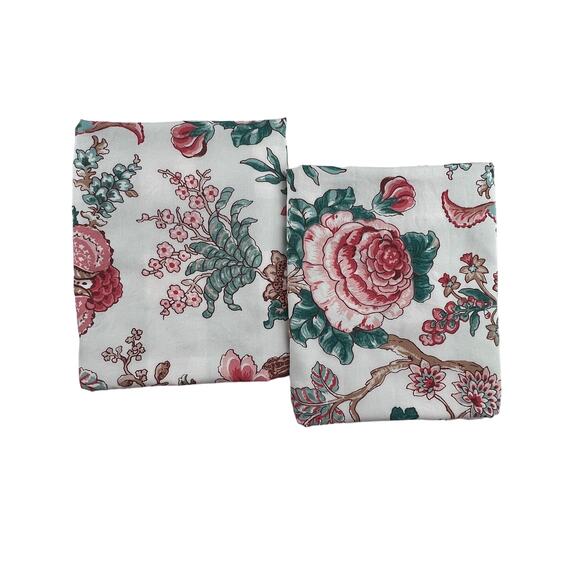 Martha Stewart For Macys Pair Jacobean King Pillow Shams Floral Paid Back - Picture 1 of 12